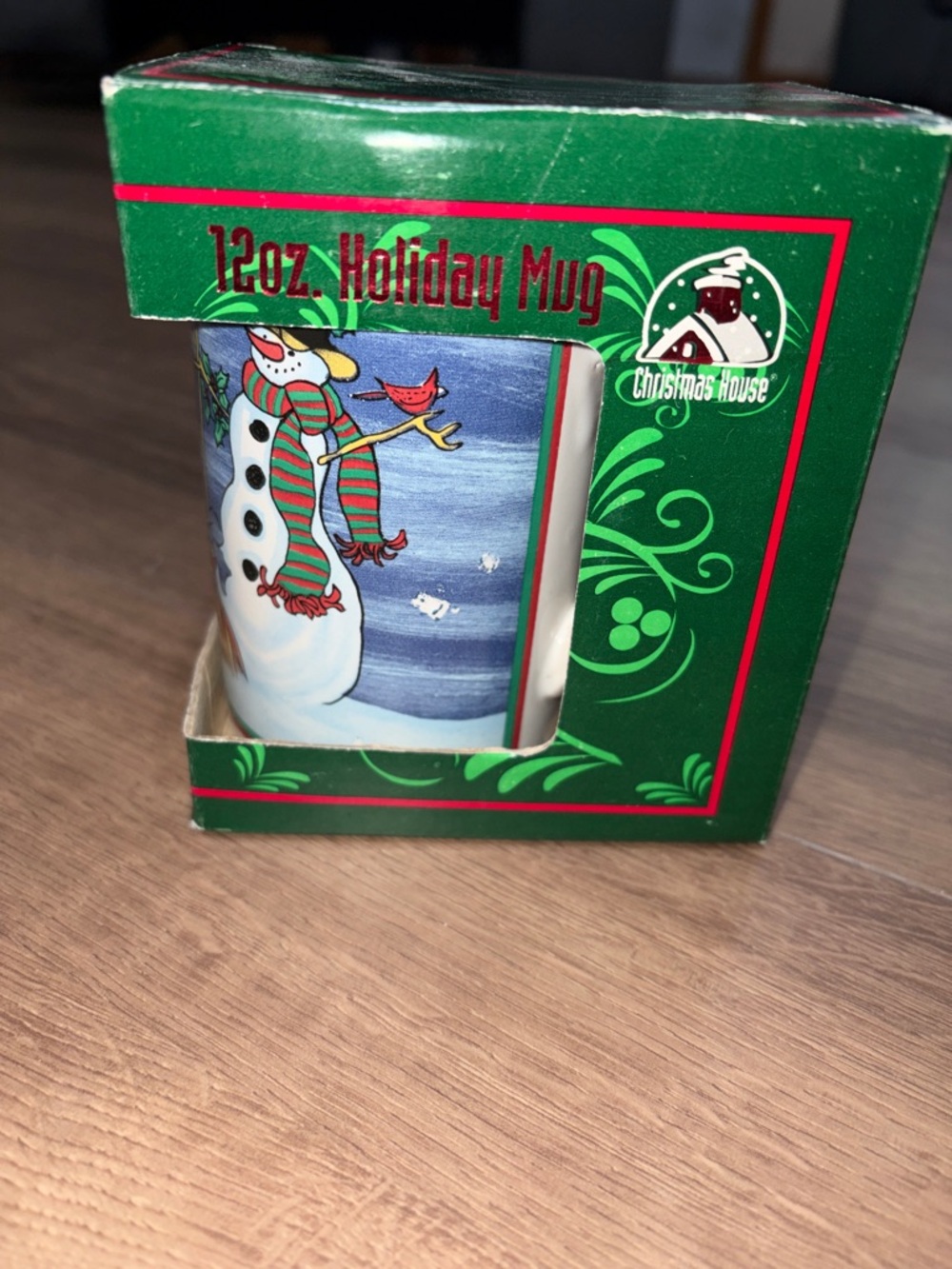 12oz Holiday Snowman Mug - White & Blue